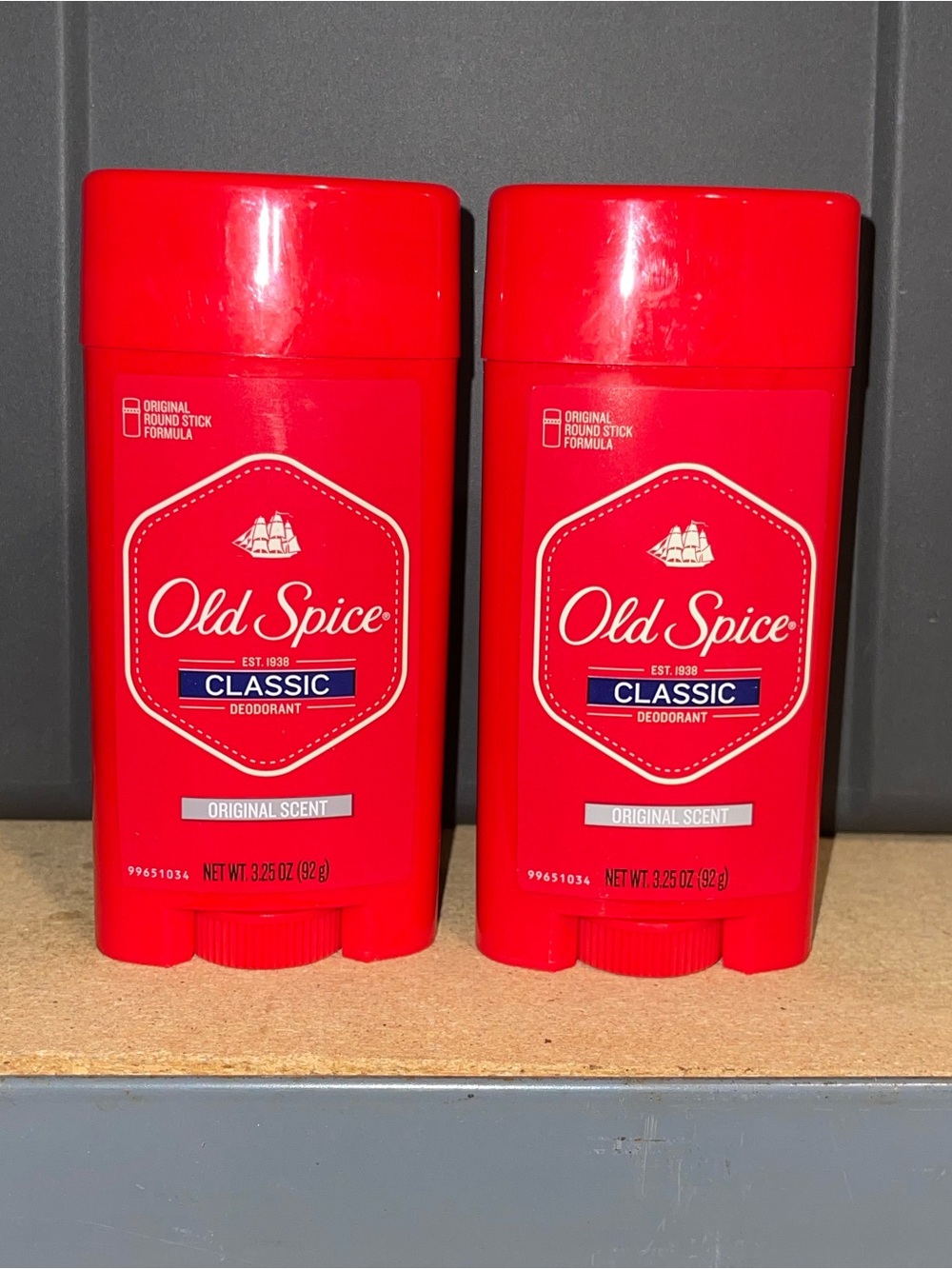 Old Spice Classic Deodorant Stick Original Scent Regular 3.25 oz Lot of 2